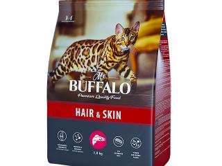 MR. BUFFALO HAIR & SKIN С ЛОСОСЕМ Сухой корм для кошек с чувствительной кожей, 1,8 кг с лососем