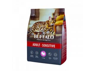 MR. BUFFALO ADULT SENSITIVE С ИНДЕЙКОЙ Сухой корм для взрослых кошек и котов с чувствительным пищеварением, 1,8 кг