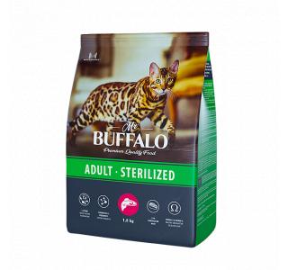 MR. BUFFALO STERILIZED С ЛОСОСЕМ Сухой корм для взрослых стерилизованных кошек и кастрированных котов, 1,8 кг