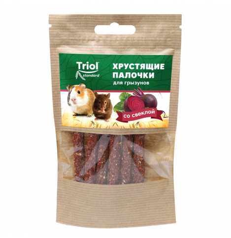 TRIOL Standard хрустящие палочки Лакомство для грызунов со свеклой, 30г