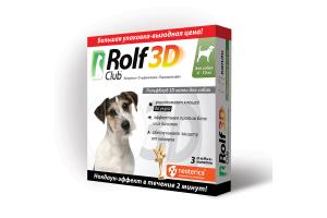 Rolf Club 3D, капли от клещей и блох для собак 4-10 кг, 3 пипетки