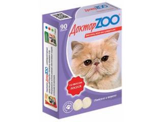 Доктор ZOO, витамины для кошек со вкусом лосося и биотином, уп. 90 табл.