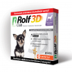 Rolf Club 3D, капли от клещей и блох для собак до 4 кг, 3 пипетки