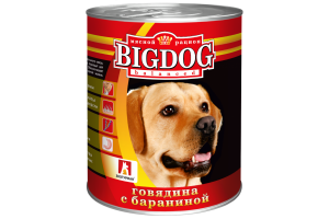 Зоогурман БигДог (BigDog), Консервы для собак Говядина с бараниной, 850г