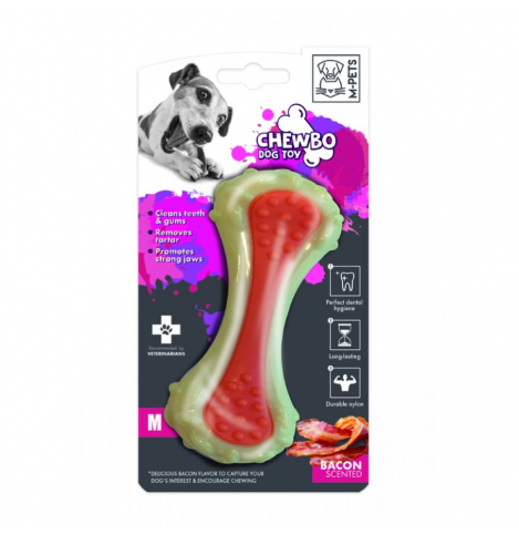 M-PETS Игрушка для собак Кость со вкусом бекона, 13 см