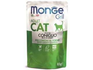 Monge Cat Grill Влажный корм для взрослых кошек из кролика, пауч 85 г