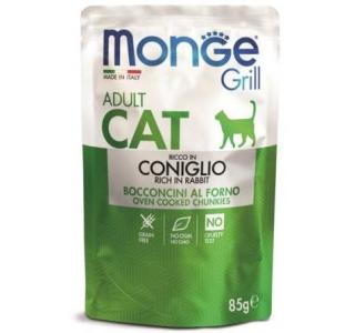 Monge Cat Grill Влажный корм для взрослых кошек из кролика, пауч 85 г