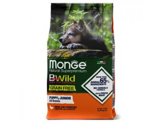 Monge Dog BWild GRAIN FREE Puppy & Junior Сухой корм для щенков, беззерновой, из мяса утки с картофелем 2,5 кг