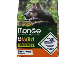 Monge Dog BWild GRAIN FREE Puppy & Junior Сухой корм для щенков, беззерновой, из мяса утки с картофелем 2,5 кг