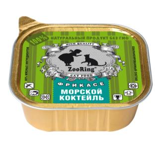 ZooRing паштет Морской коктейль. Консервированный полнорационный корм для всех пород кошек, 100 г