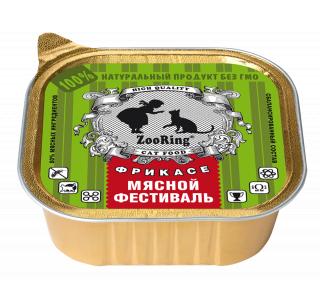 ZooRing паштет Мясной фестиваль. Консервированный полнорационный корм для всех пород кошек, 100 г
