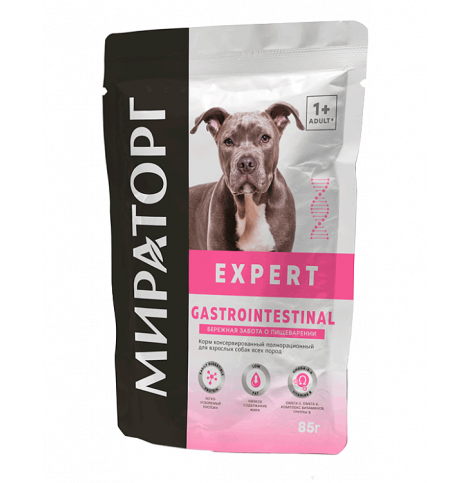 МИРАТОРГ EXPERT GASTROINTESTINAL Консервированный корм для собак при заболевании пищеварительной системы, 85г