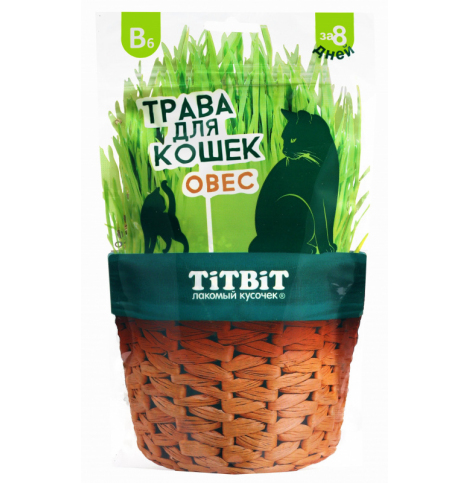 TiTBiT Трава для кошек овес, 60г