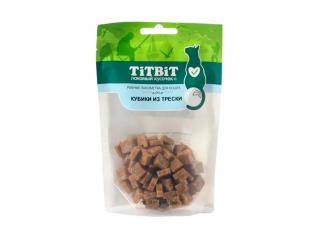 TiTBiT Рыбные лакомства Кубики из трески, 60г