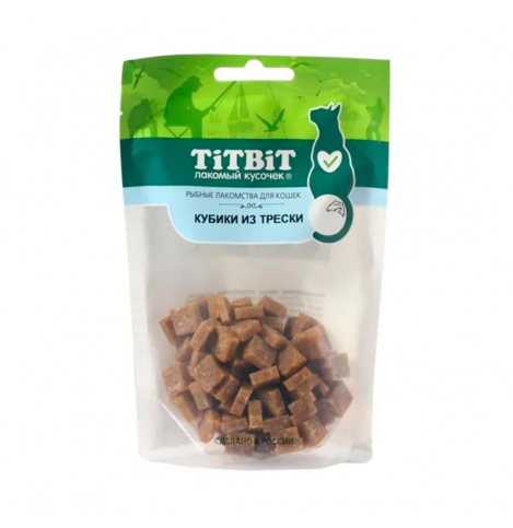 TiTBiT Рыбные лакомства Кубики из трески, 60г