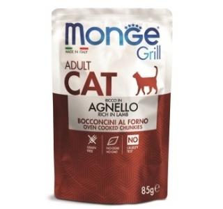 Monge Cat Grill Влажный корм для взрослых кошек из новозеландского ягненка, пауч 85 г