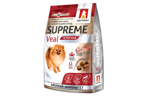 Зоогурман Supreme, Телятина/Veal (Крепкий иммунитет) Сухой корм для взрослых собак мелких и средних пород , 1.2кг