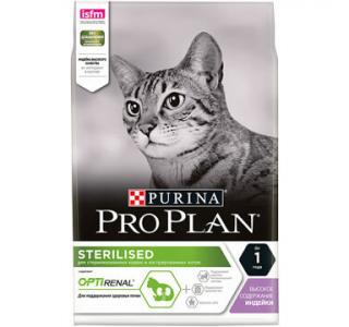 PRO PLAN Sterilised Сухой корм для стерилизованных кошек и кастрированных котов, с индейкой, 400г