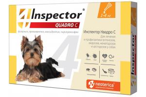 Inspector Quadro С, капли для собак 1-4кг, 1 пипетка