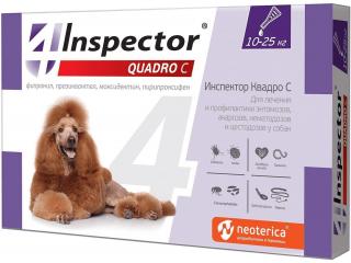 Inspector Quadro С, капли для собак 10-25кг, 1 пипетка