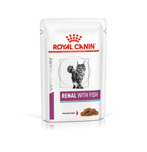 Royal Canin Renal с рыбой (в соусе) Консервированный корм для взрослых кошек с рыбой для поддержания функции почек при острой или хронической почечной недостаточности., 85г