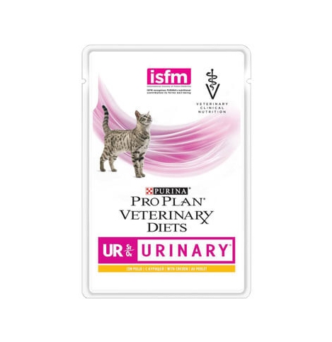 PRO PLAN VETERINARY DIETS UR URINARY Консервированный корм для кошек при мочекаменной болезни, с курицей, 85г