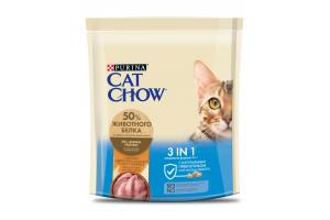 Cat Chow Сухой корм 3 в 1 для взрослых кошек с индейкой, 400г