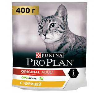 PRO PLAN ORIGINAL ADULT Сухой корм для взрослых кошек, с курицей, 400г