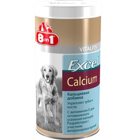 8in1 Excel Calcium, кальций для щенков и взрослых собак, таблетки 155 шт.