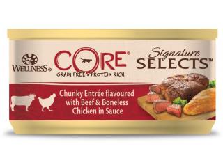 CORE SIGNATURE SELECTS консервы из говядины с курицей в виде кусочков в соусе для кошек 79 г