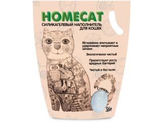 HOMECAT Наполнитель силикагелевый для кошачьих туалетов 3,8л Стандарт без запаха