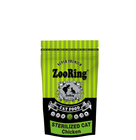 ZooRing Корм для кошек STERILIZED CAT Chicken Цыплёнок - для стерилизованных кошек и кастрированных котов всех пород