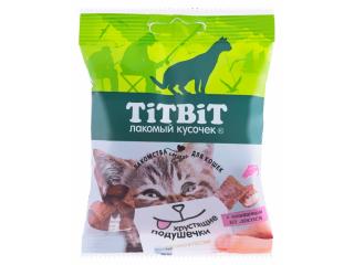 TiTBiT Хрустящие подушечки для кошек с паштетом из лосося 30 г