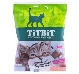 TiTBiT Хрустящие подушечки для кошек с паштетом из говядины 30 г