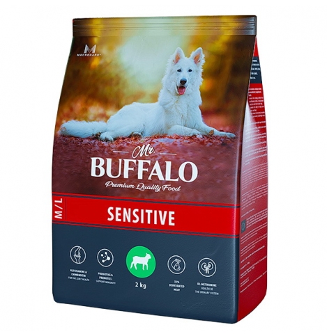 MR. BUFFALO SENSITIVE С ЯГНЁНКОМ Сухой корм для взрослых собак всех пород с чувствительным пищеварением, 2кг