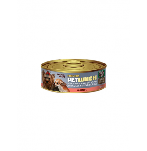 LUNCH FOR PETS Консервированный корм для собак, телятина 100 гр