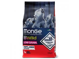 Monge Dog BWild LOW GRAIN Puppy & junior Сухой корм для щенков, низкозерновой из мяса оленя, 2,5 кг