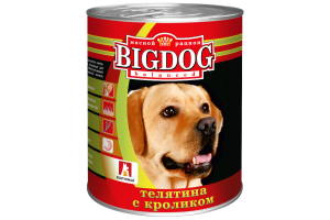 Зоогурман БигДог (BigDog), Консервы для собак Телятина с кроликом, 850г