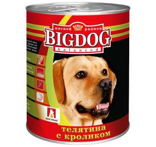 Зоогурман БигДог (BigDog), Консервы для собак Телятина с кроликом, 850г