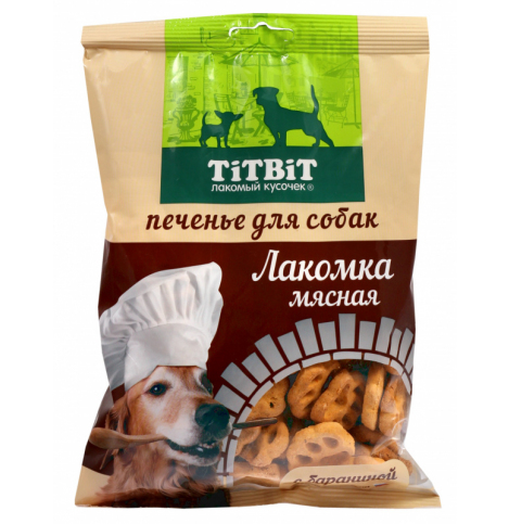 TiTBiT Лакомка мясная с бараниной печенье для собак 200 г