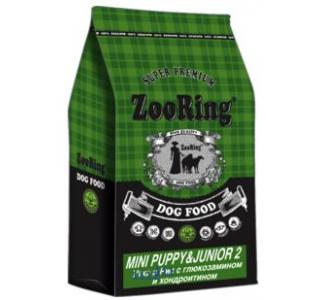 ZOORING MINI PUPPY&JUNIOR 2 (Сухой корм для щенков и юниоров мелких и средних пород) утка и лосось с глюкозамином и хондроитином - 700 гр