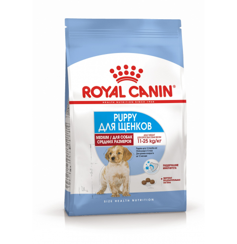 Royal Canin Medium Puppy, Сухой корм для щенков пород средних размеров (вес взрослой собаки от 11 до 25 кг) в возрасте до 12 месяцев, 3 кг