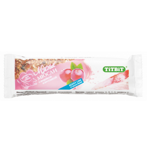 TiTBiT Мюсли Berry с индейкой и брусникой,  1 штука