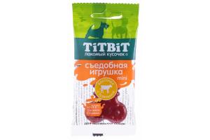 TiTBiT Съедобная игрушка косточка с телятиной Mini, 20г