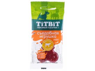 TiTBiT Съедобная игрушка косточка с телятиной Mini, 20г