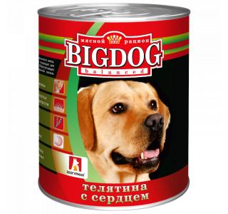 Зоогурман БигДог (BigDog), Консервы для собак Телятина с сердцем, 850г