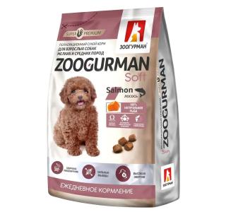 Зоогурман Soft Salmon Лосось. Сухой корм для взрослых собак мелких и средних пород, 1.2кг