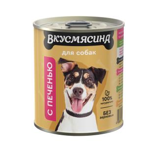 Вкусмясина консервыс печенью для собак средних пород, 340г