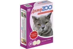 Доктор ZOO, витамины для кошек со вкусом говядины и биотином, уп. 90 табл.