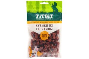 TiTBiT Кубики из телятины лакомство для собак мини пород 100 г